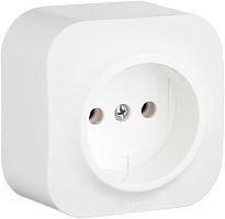 Розетка без заземления накладная Legrand Quteo 1-м. белый картинка